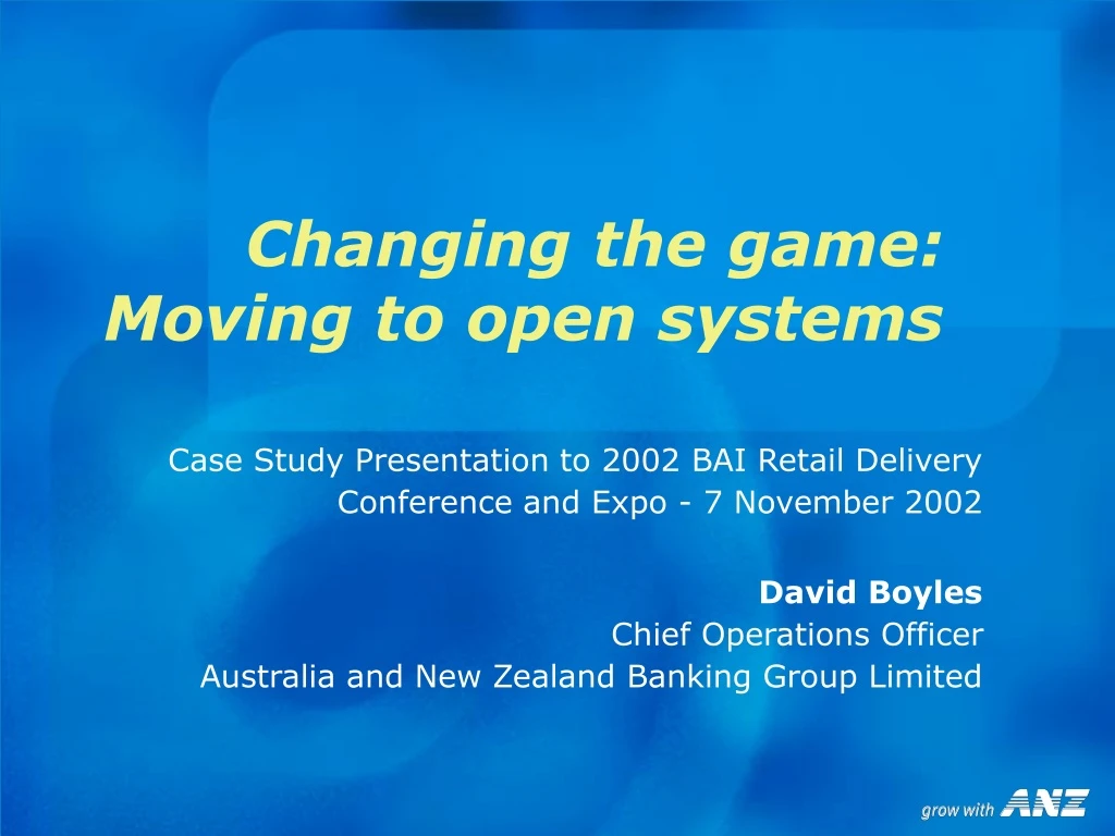 changing the game moving to open systems