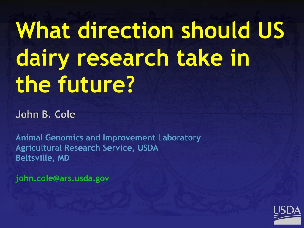 what direction should us dairy research take in the future