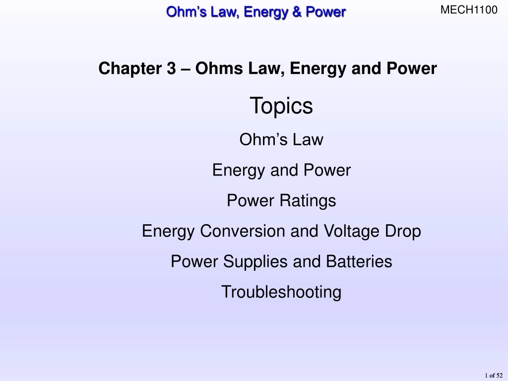 chapter 3 ohms law energy and power topics