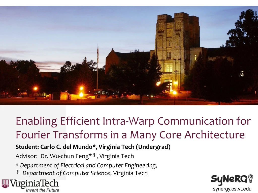 enabling efficient intra warp communication for fourier transforms in a many core architecture
