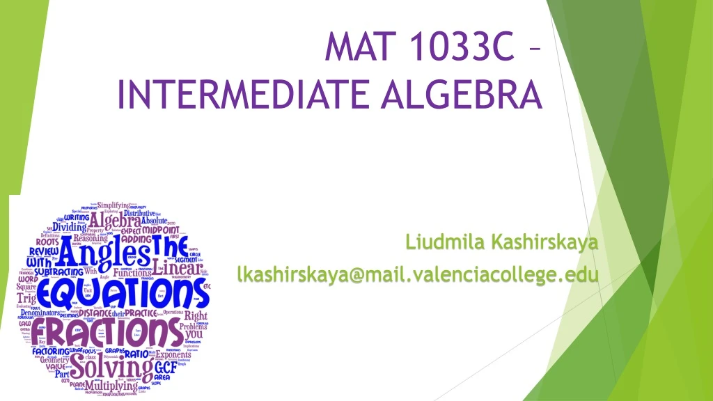 mat 1033c intermediate algebra