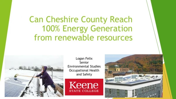 Can Cheshire County Reach 100% Energy Generation from renewable resources