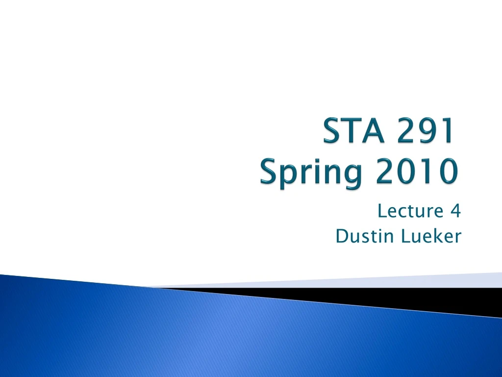 sta 291 spring 2010