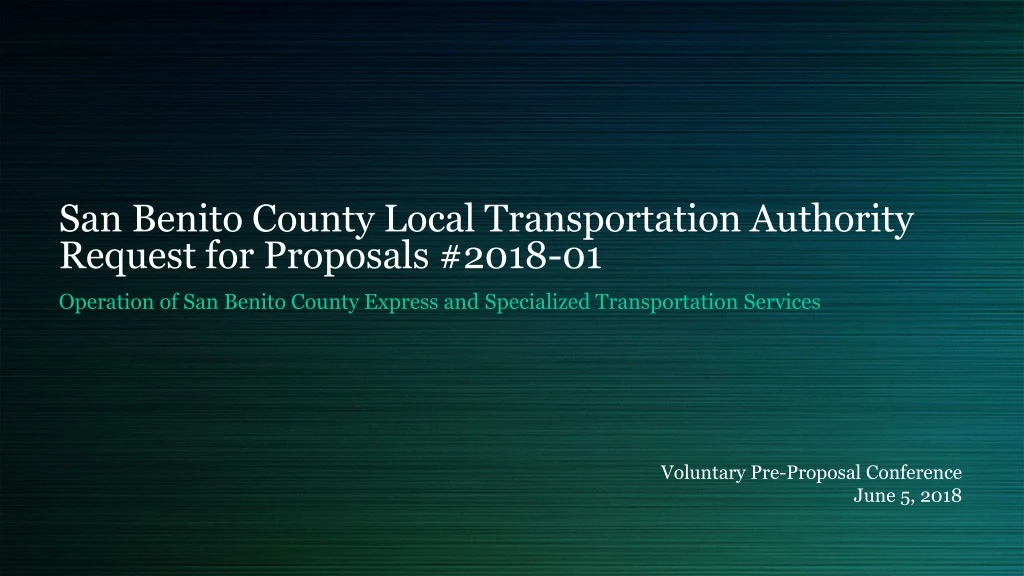san benito county local transportation authority request for proposals 2018 01