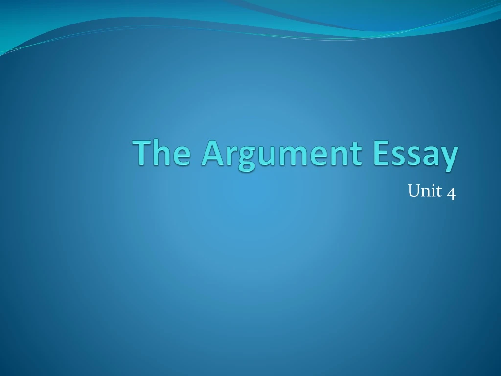 the argument essay