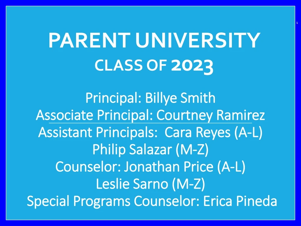 parent university class of 2023