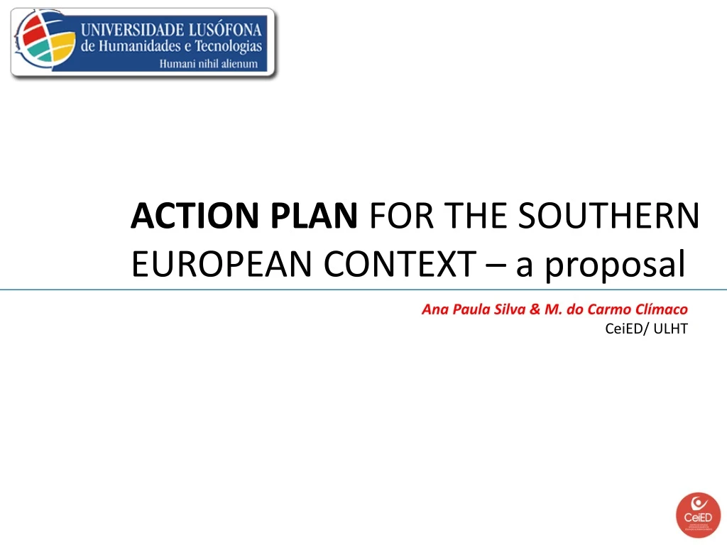 action plan for the southern european context