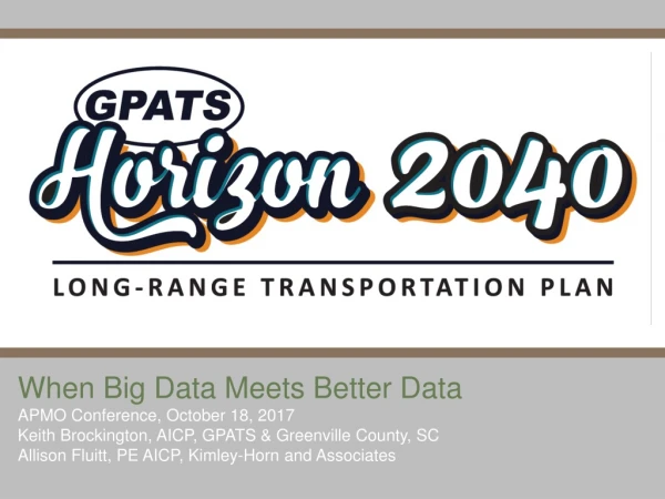 When Big Data Meets Better Data APMO Conference, October 18, 2017