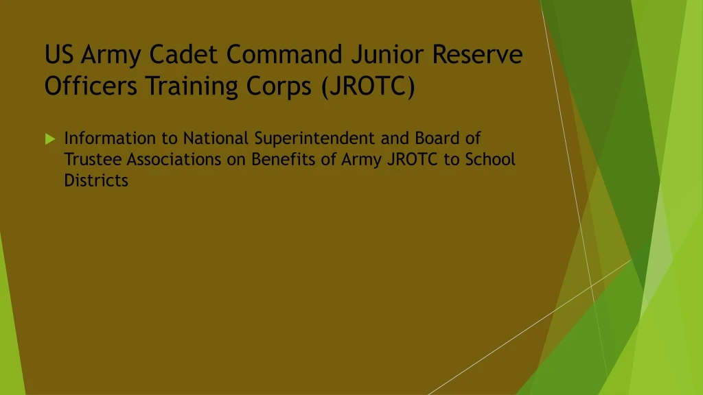 us army cadet command junior reserve officers training corps jrotc