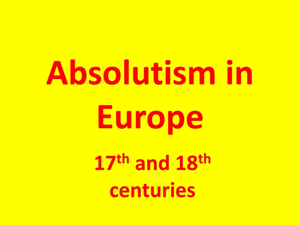 absolutism in europe