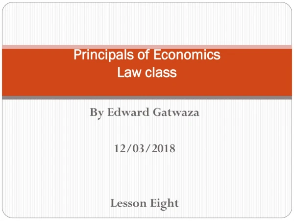 Principals of Economics Law class