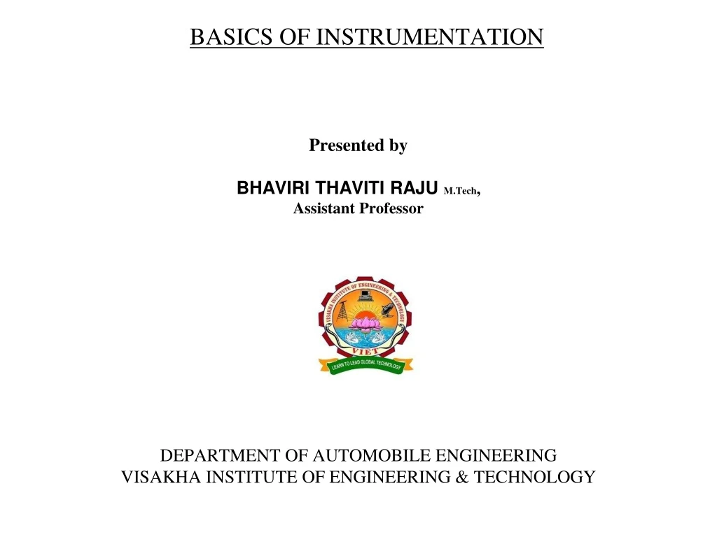 basics of instrumentation