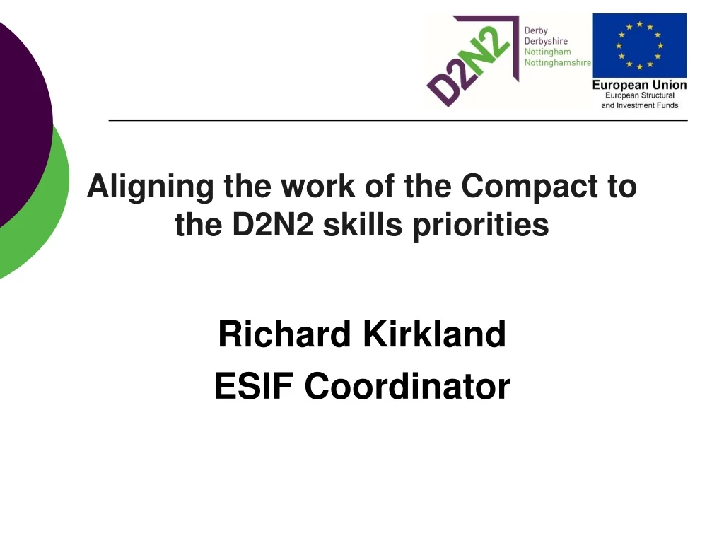 aligning the work of the compact to the d2n2 skills priorities