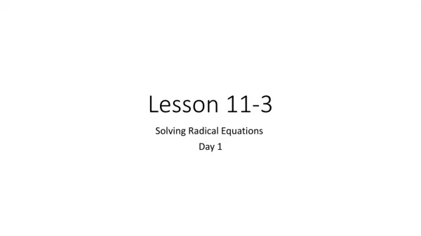 Lesson 11-3