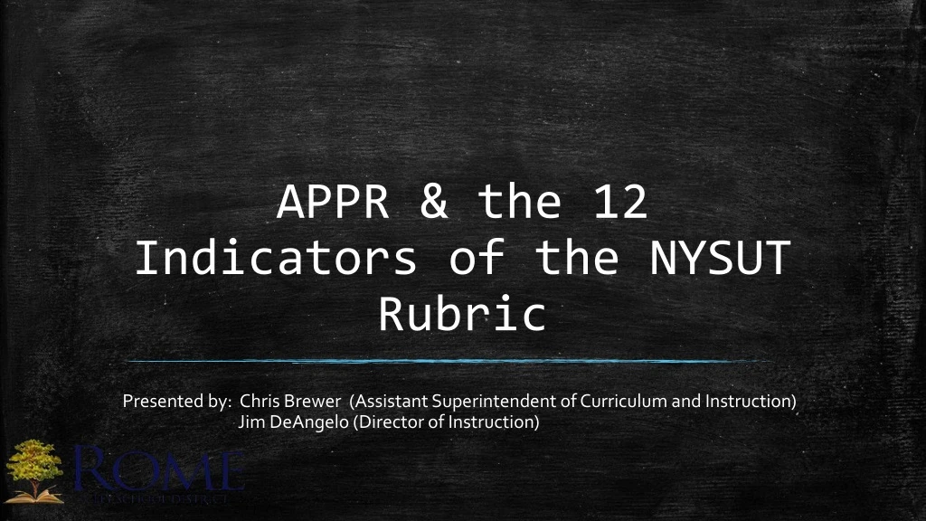 appr the 12 indicators of the nysut rubric