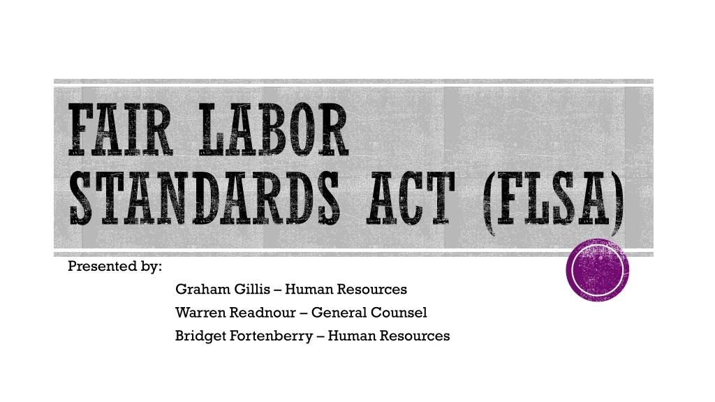 fair labor standards act flsa