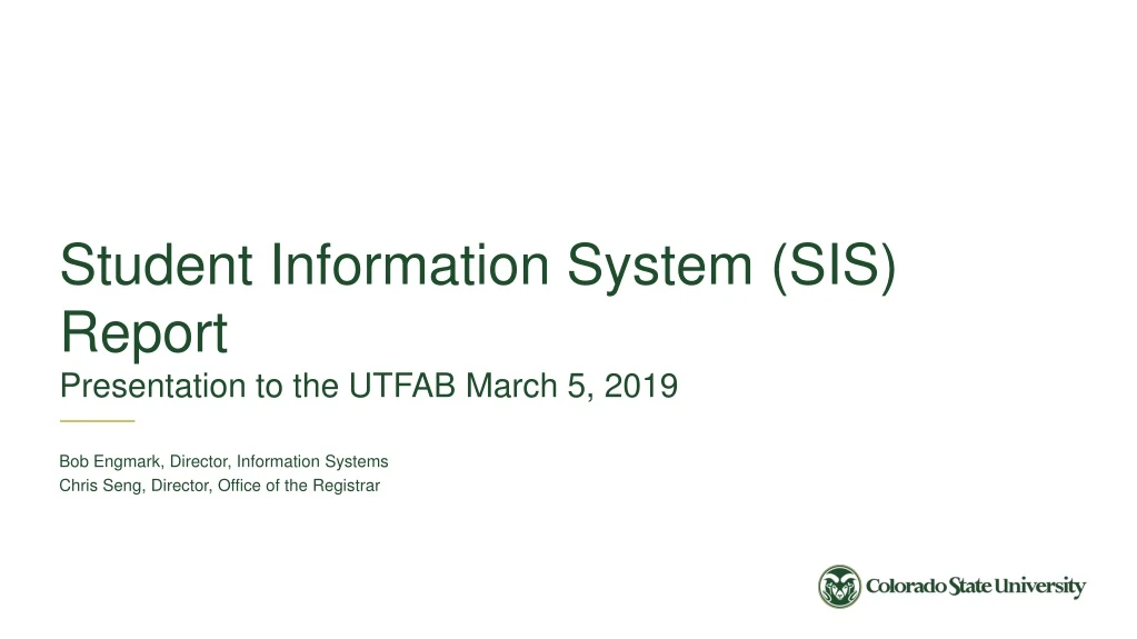 student information system sis report