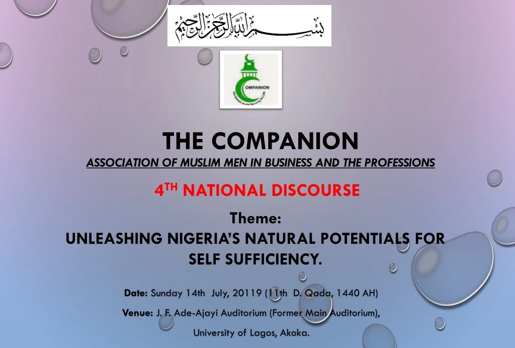 the companion association of muslim men in business and the professions