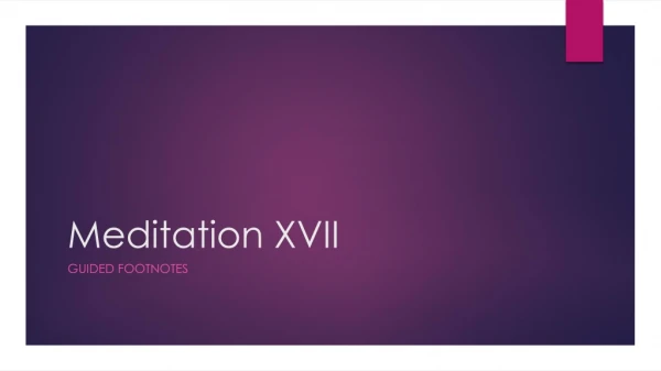 Meditation XVII