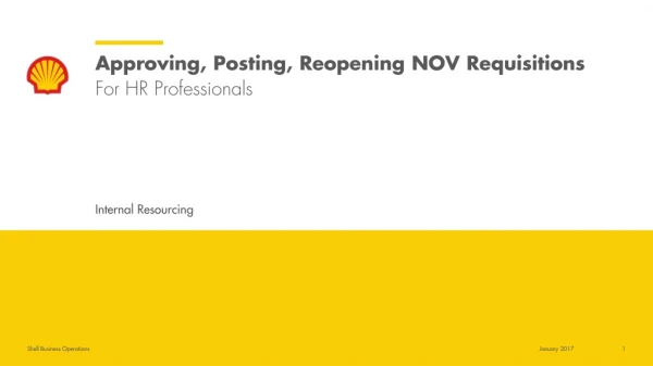 Approving, Posting, Reopening NOV Requisitions For HR Professionals