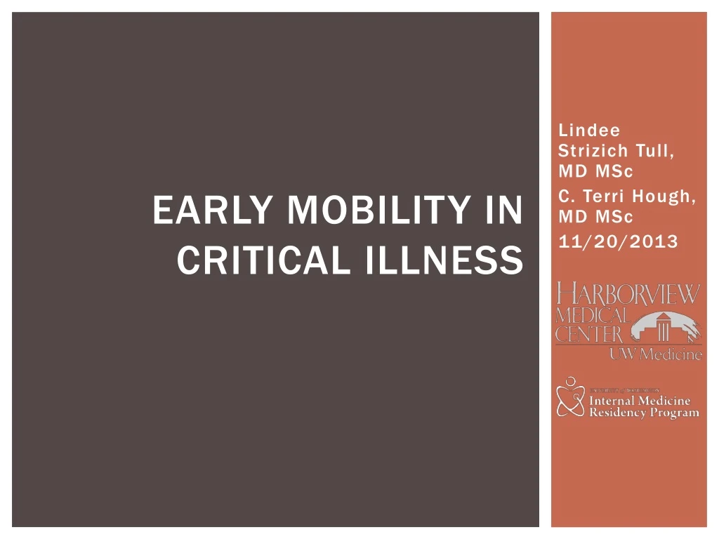 early mobility in critical illness
