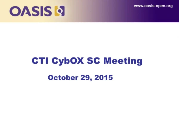 CTI CybOX SC Meeting