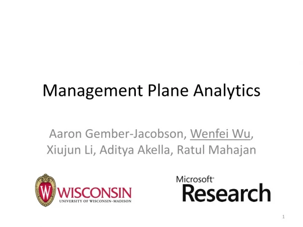 Management Plane Analytics