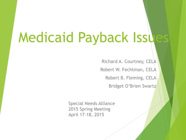 Medicaid Payback Issues