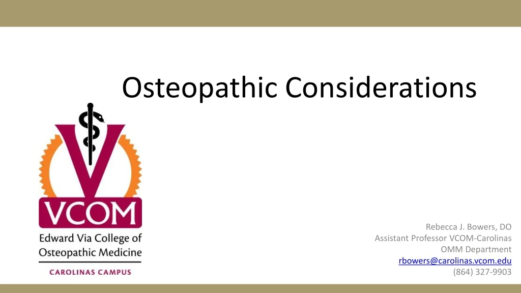 osteopathic considerations