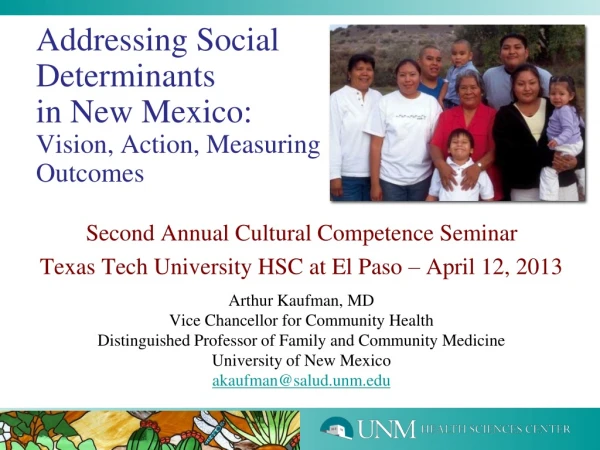 Addressing Social Determinants in New Mexico: Vision, Action, Measuring Outcomes
