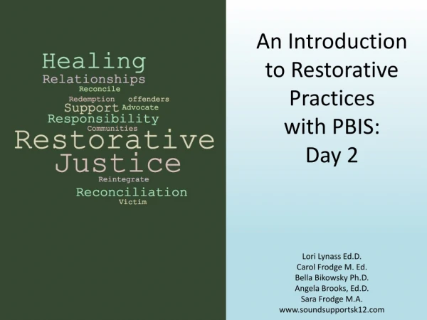 An Introduction to Restorative Practices with PBIS: Day 2