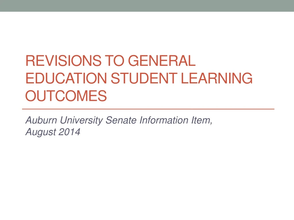 revisions to general education student learning outcomes