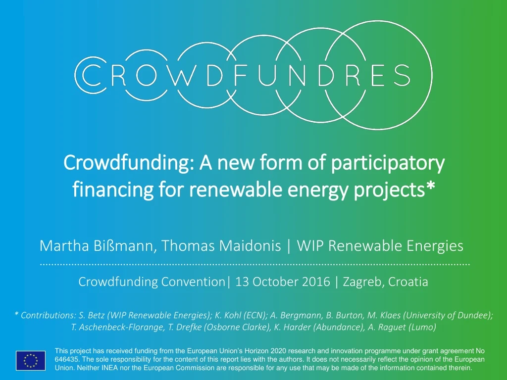 crowdfunding a new form of participatory financing for renewable energy projects
