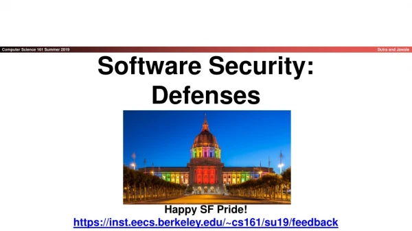 Software Security: Defenses