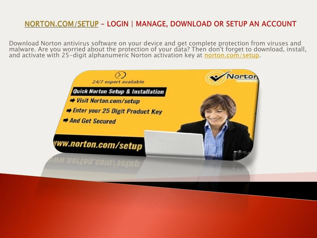 norton com setup login manage download or setup an account