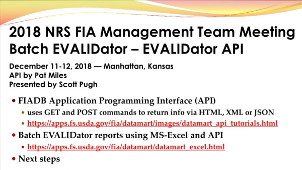 FIADB Application Programming Interface (API )