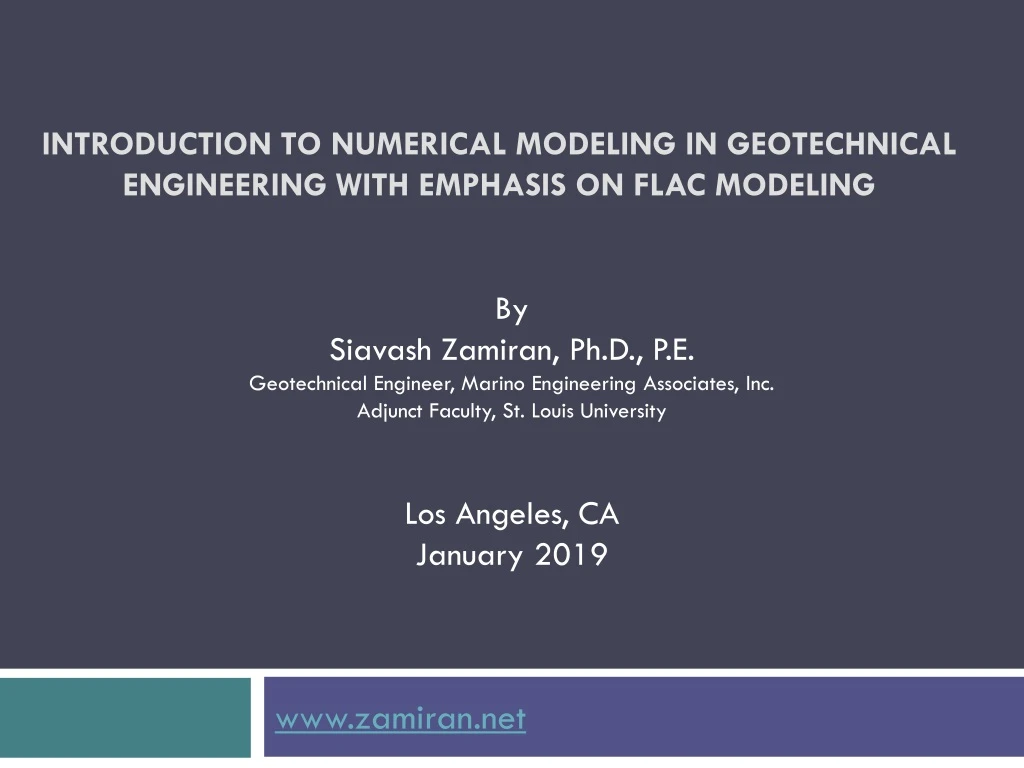 introduction to numerical modeling in geotechnical engineering with emphasis on flac modeling