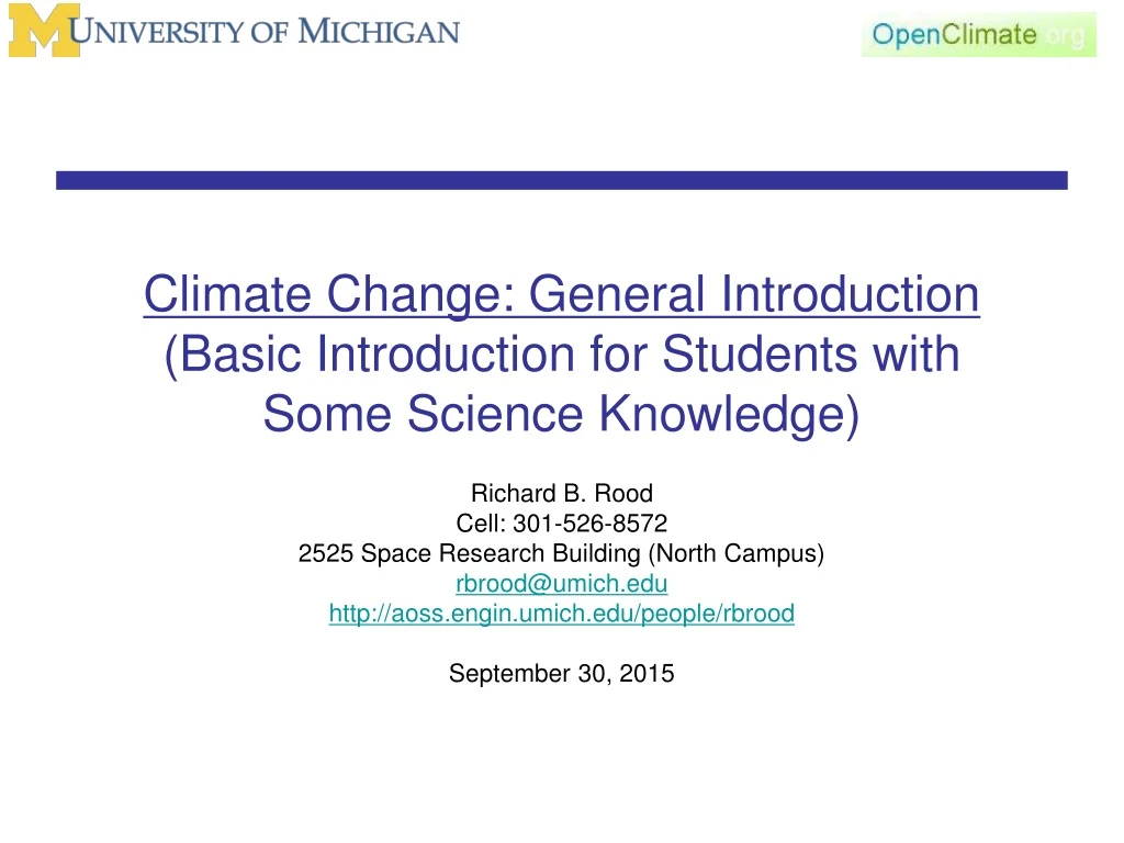 climate change general introduction basic introduction for students with some science knowledge