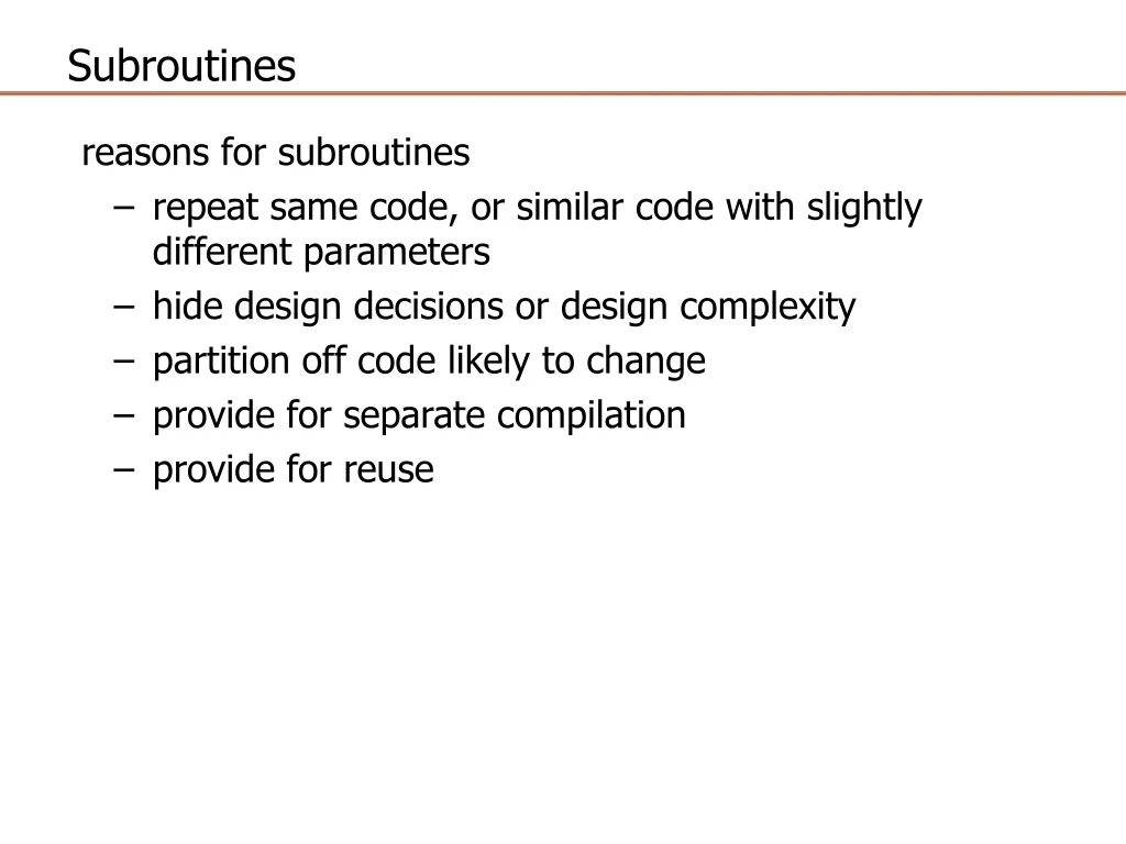 subroutines