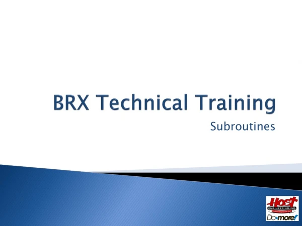 BRX Technical Training