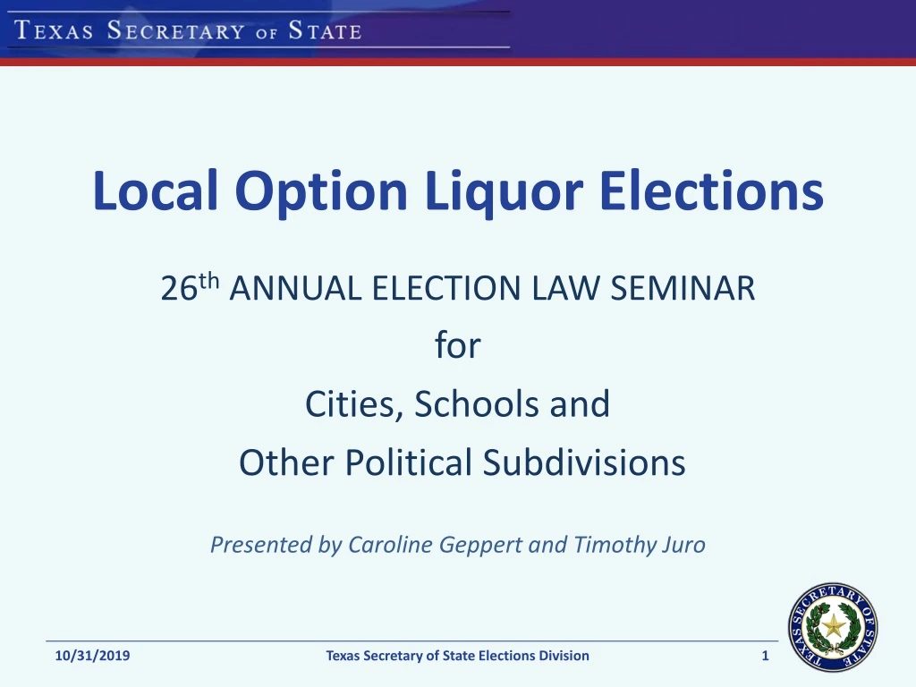 local option liquor elections