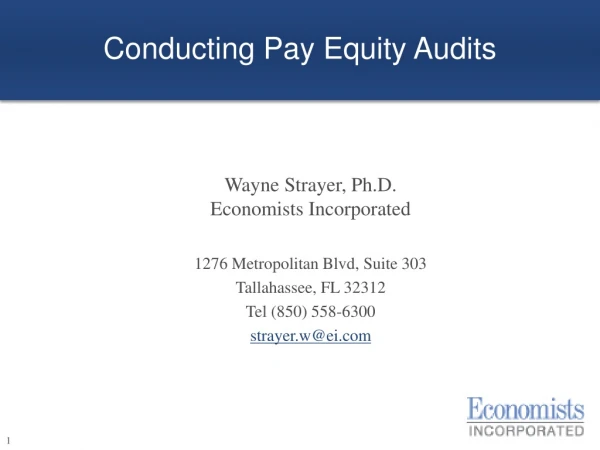 Conducting Pay Equity Audits