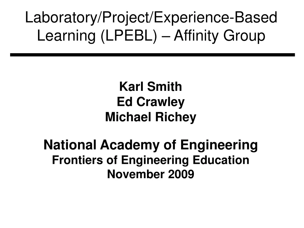 laboratory project experience based learning lpebl affinity group