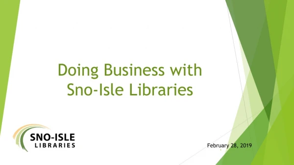 Doing Business with Sno-Isle Libraries
