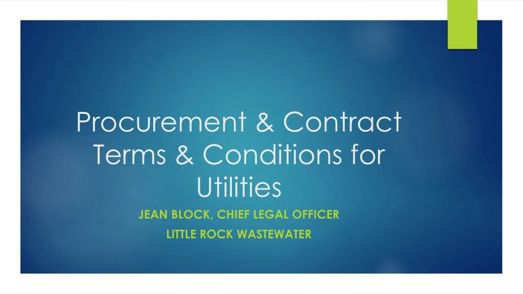 procurement contract terms conditions for utilities