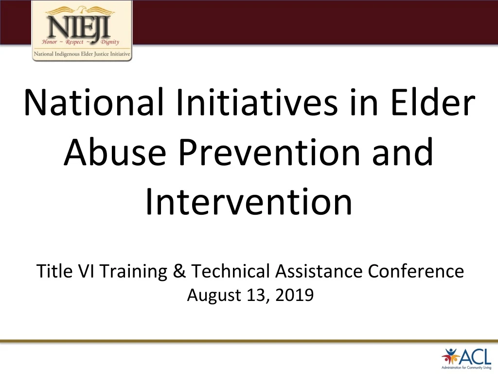 national initiatives in elder abuse prevention and intervention