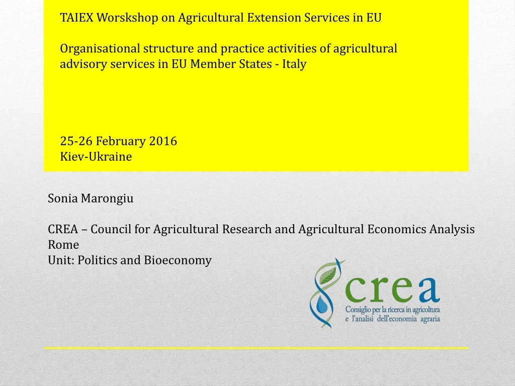 taiex worskshop on agricultural extension