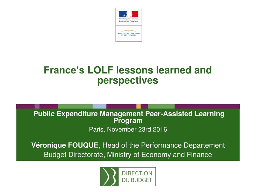 france s lolf lessons learned and perspectives