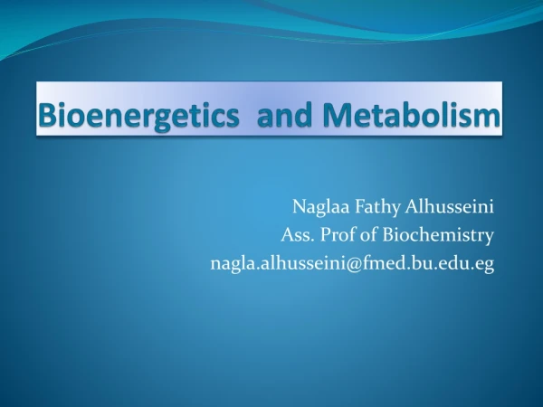 Bioenergetics and Metabolism