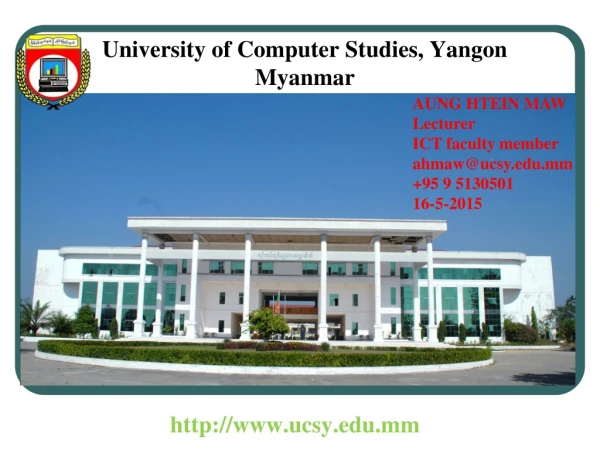 University of Computer Studies, Yangon Myanmar